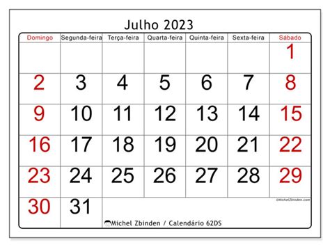 calendário de julho de 2023